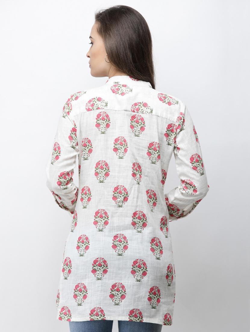 long-sleeved printed regular tunic - 18347854 - Standard Image - 2