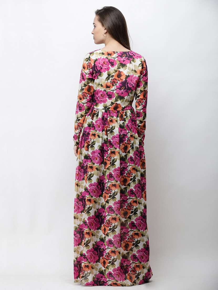 front slit floral maxi tunic - 18347855 - Standard Image - 2