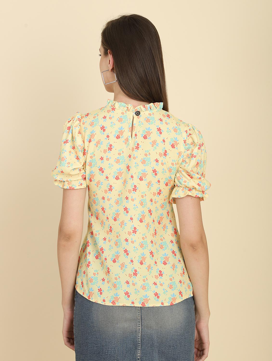 crew neck floral print top - 18347916 - Standard Image - 2
