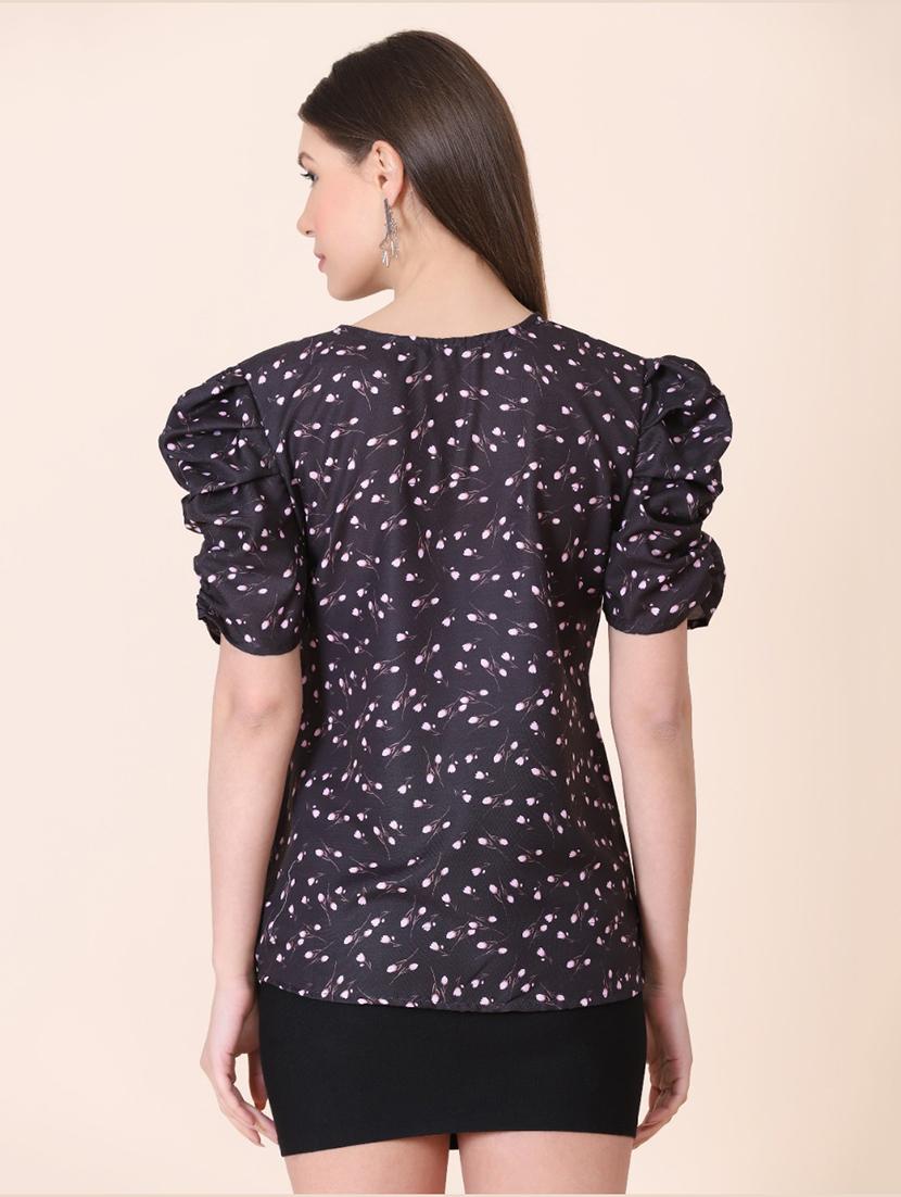 v neck floral print top - 18347918 - Standard Image - 2