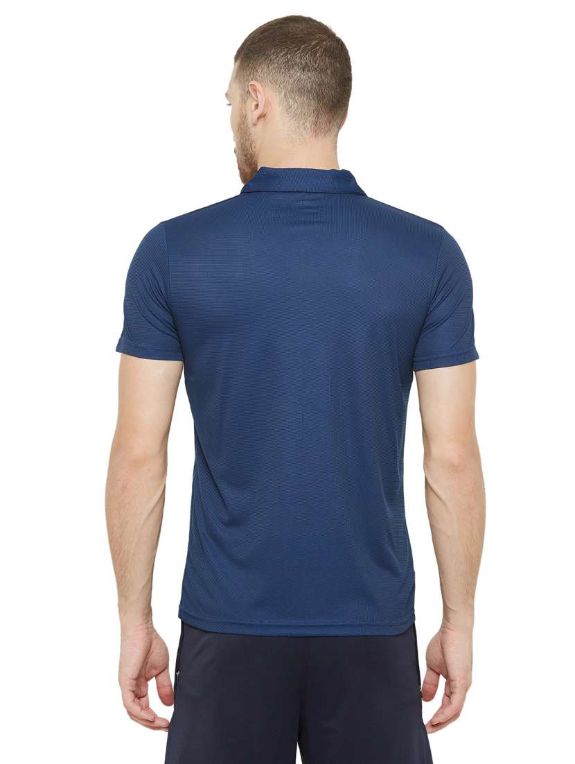 navy blue solid polo t-shirt - 18349150 - Standard Image - 2