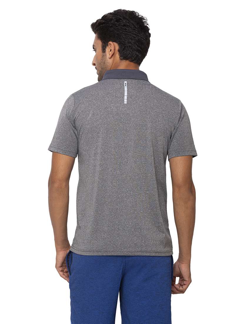 grey color-blocked polo t-shirt - 18349154 - Standard Image - 2