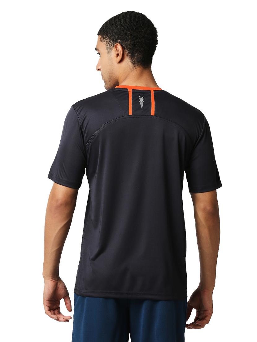 navy blue chest-printed t-shirt - 18349162 - Standard Image - 2