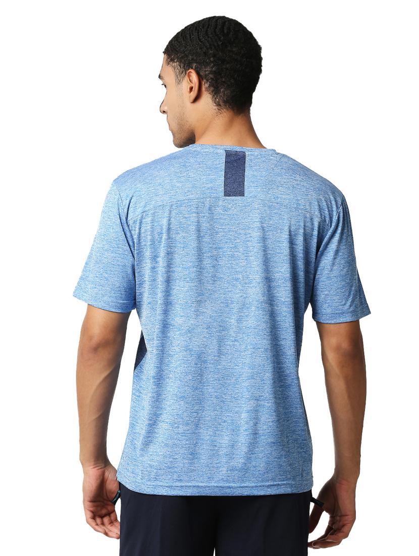 light blue chest-printed t-shirt - 18349164 - Standard Image - 2