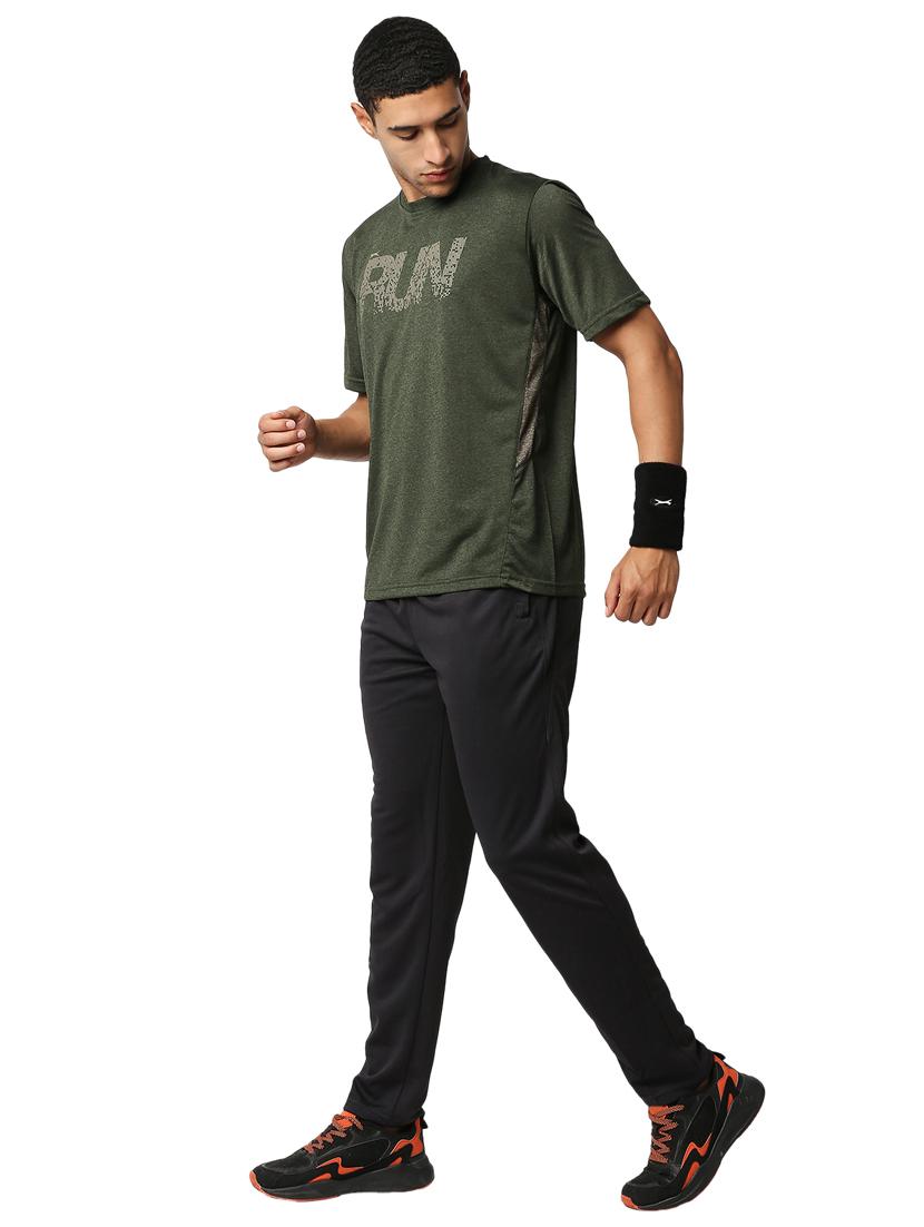 olive green chest-printed t-shirt - 18349165 - Standard Image - 2
