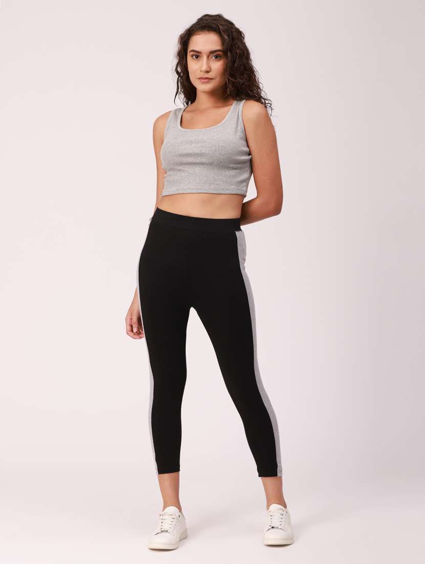 women's crop round neck t-shirt - 18349188 -  Standard Image - 2