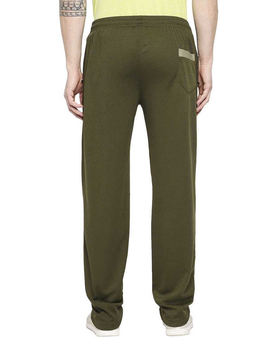 green solid full length track pant - 18349239 -  Standard Image - 2