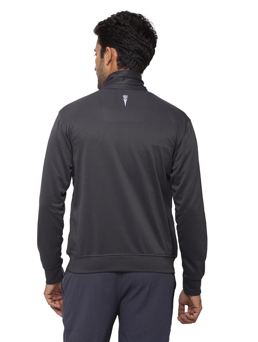 grey solid casual jacket - 18349272 - Standard Image - 2