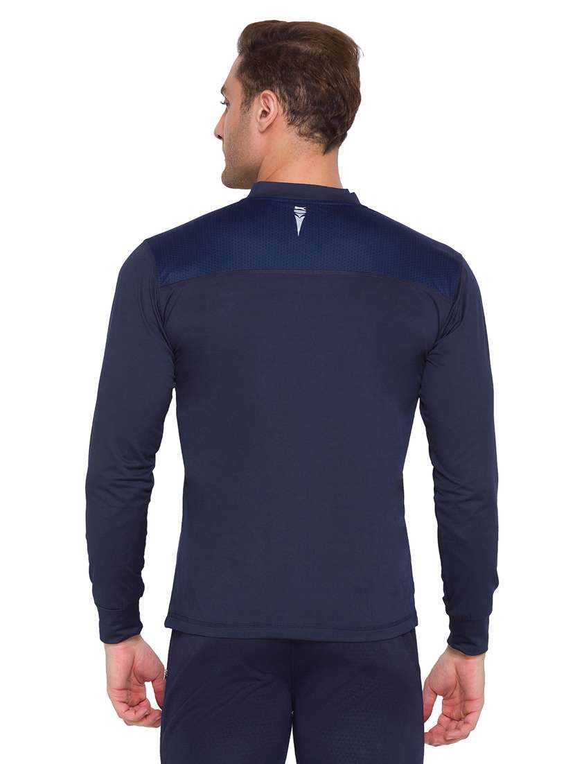 navy blue solid casual jacket - 18349276 - Standard Image - 2