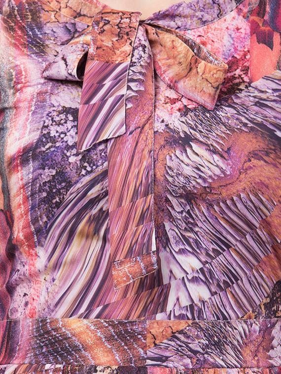 tie up neck printed fit & flare dress - 18349281 - Standard Image - 2