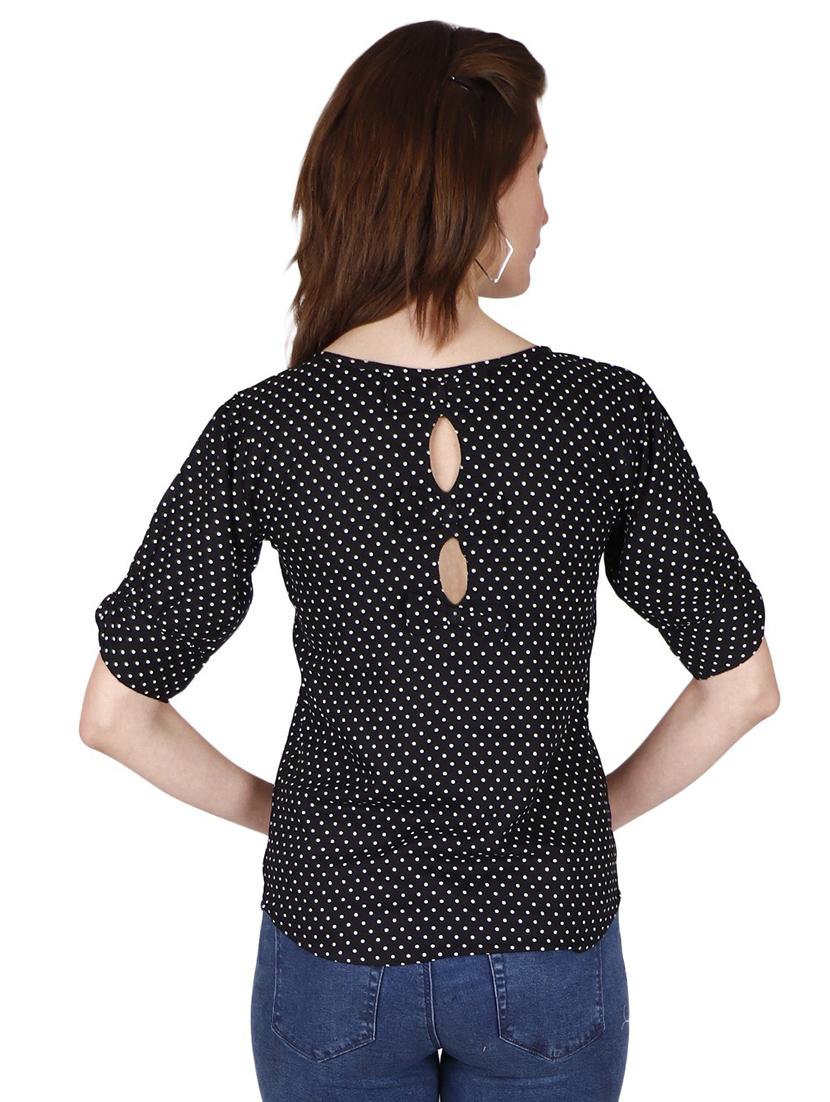 round neck printed top - 18349310 - Standard Image - 2