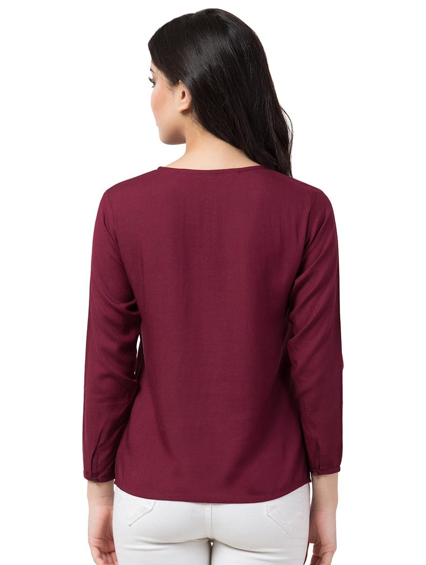 round neck solid top - 18349323 - Standard Image - 2