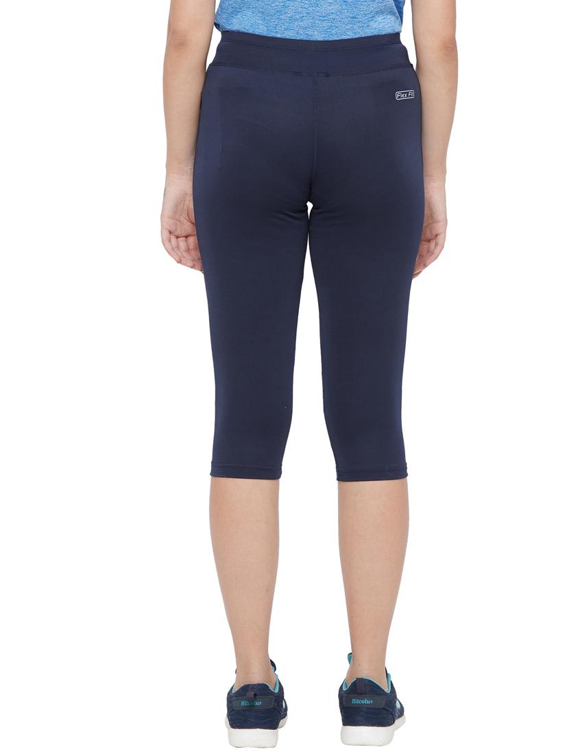 navy blue solid leggings capri - 18351327 - Standard Image - 2