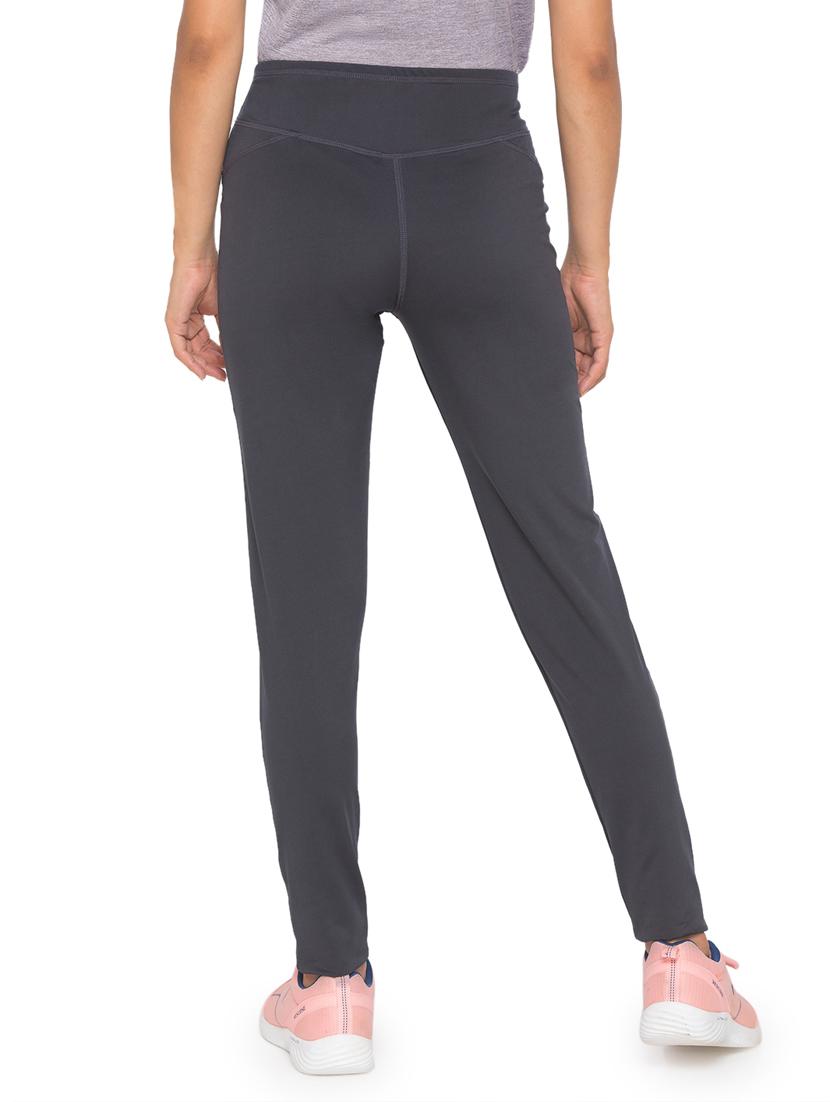 grey solid spandex track pant - 18351552 - Standard Image - 2