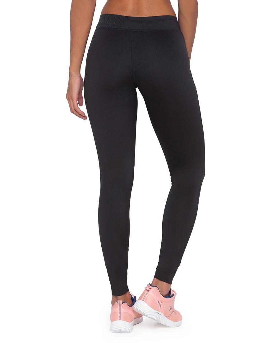 black solid spandex track pant - 18351567 - Standard Image - 2