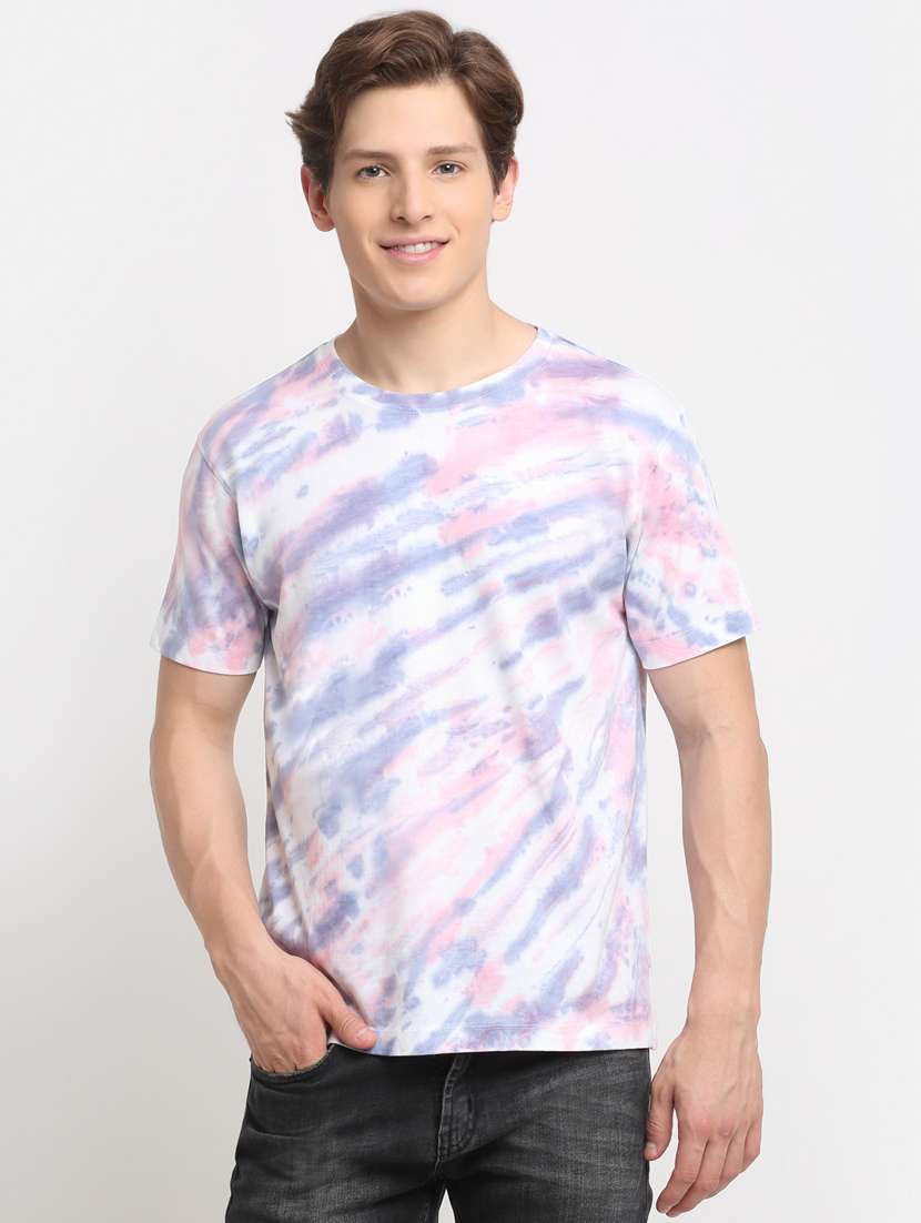 multi colored tie and dye t-shirt