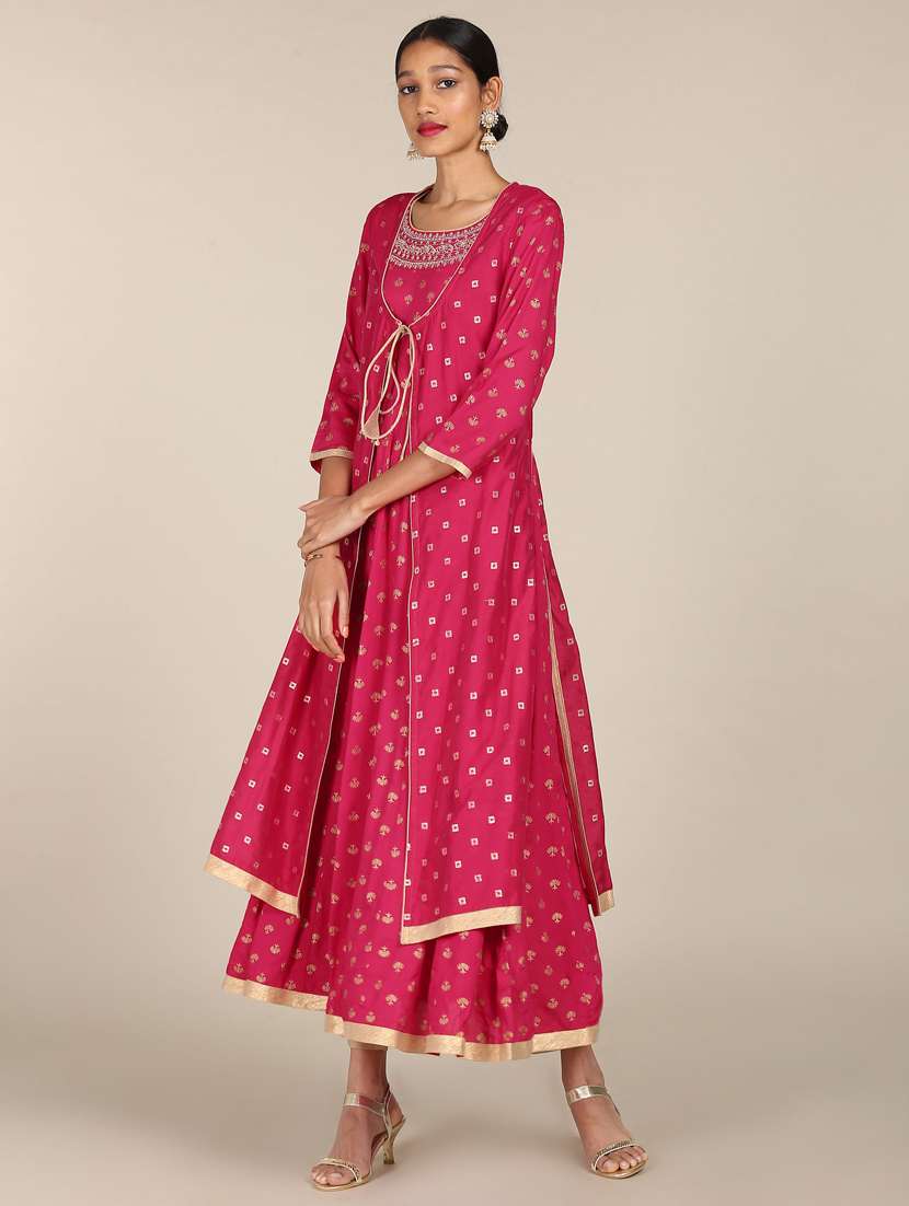 printed kurta with jacket 