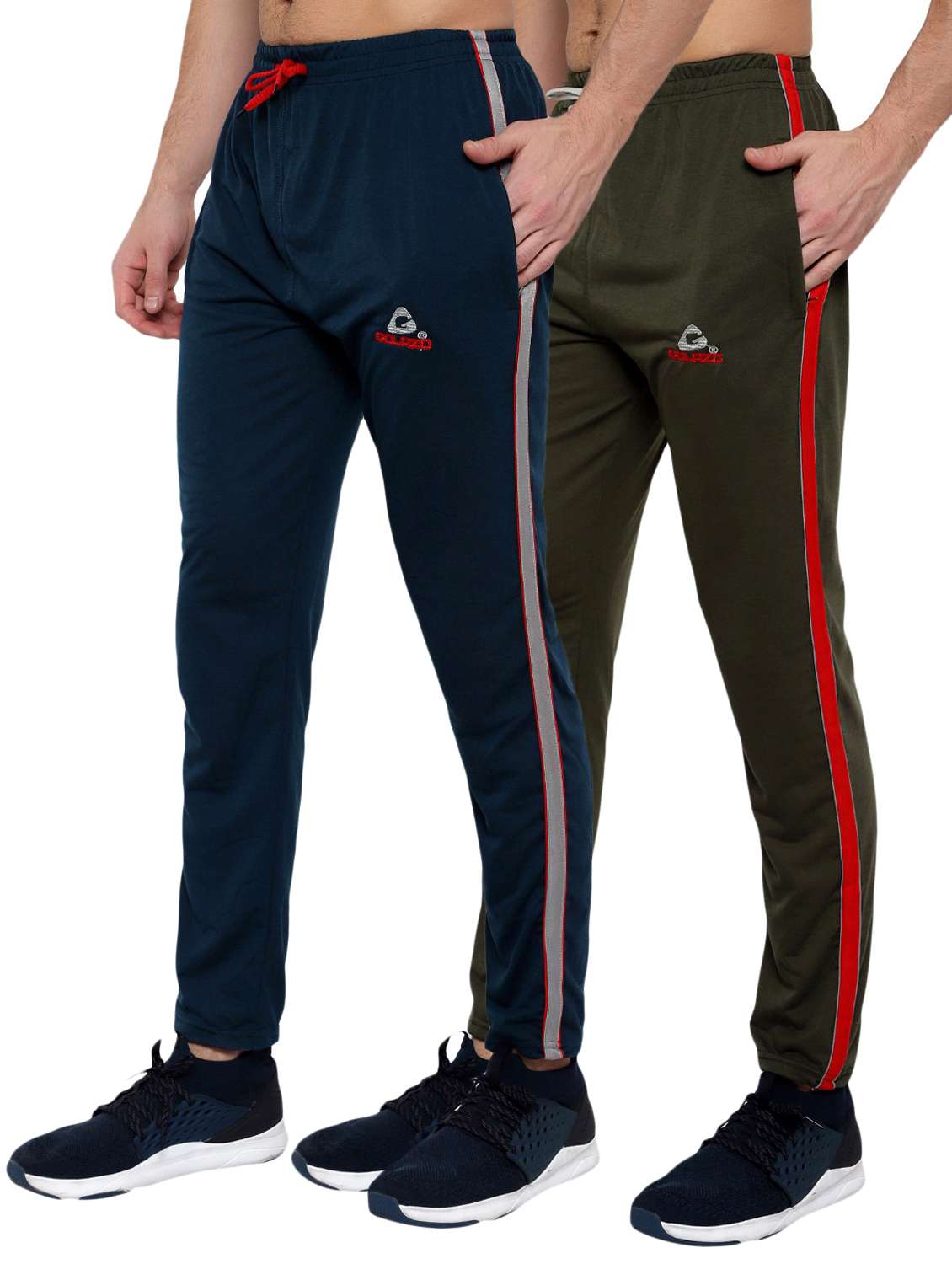 set of 2 side taped joggers track pant