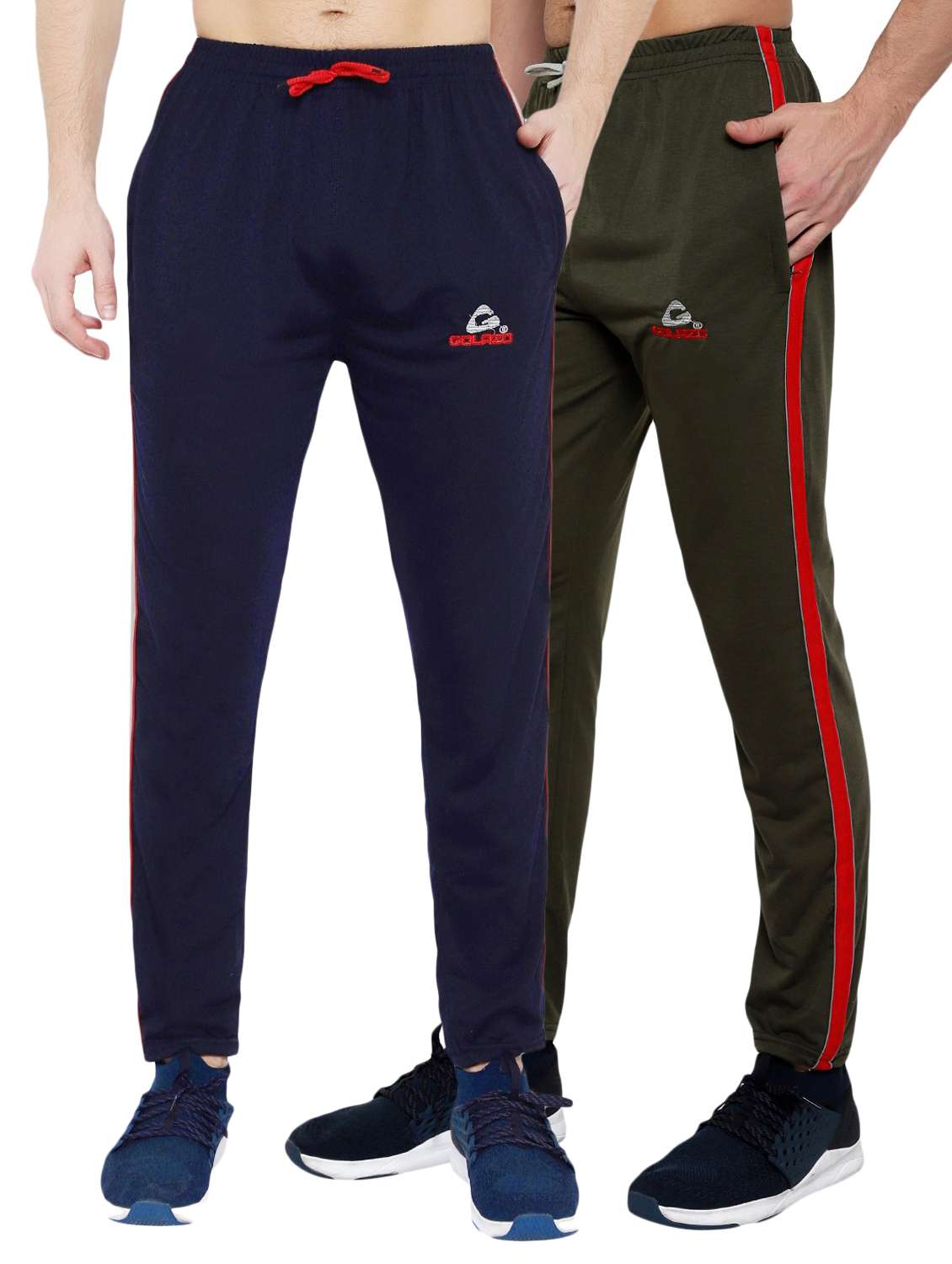 set of 2 side taped joggers track pant
