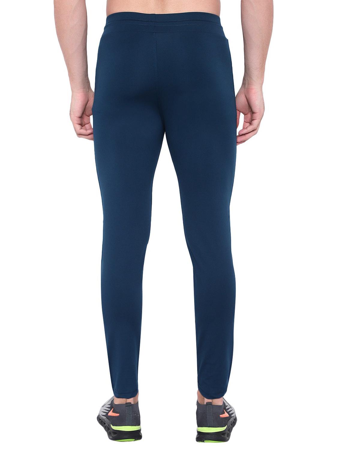 light blue solid full length track pant - 18354381 - Standard Image - 2
