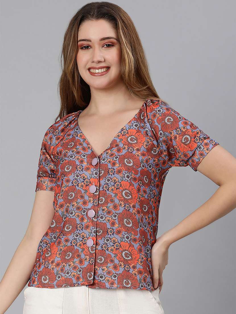 women's straight v neck top