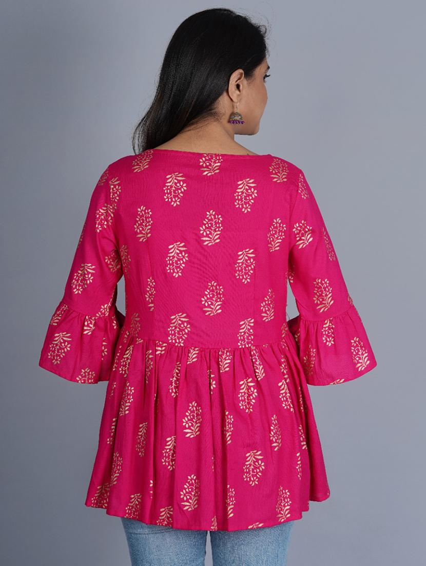 pink printed regular top - 18354849 - Standard Image - 2