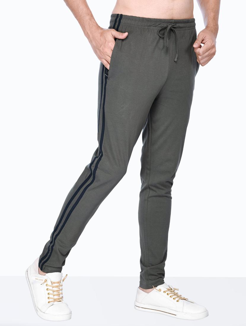 grey solid full length track pant - 18354861 - Standard Image - 2