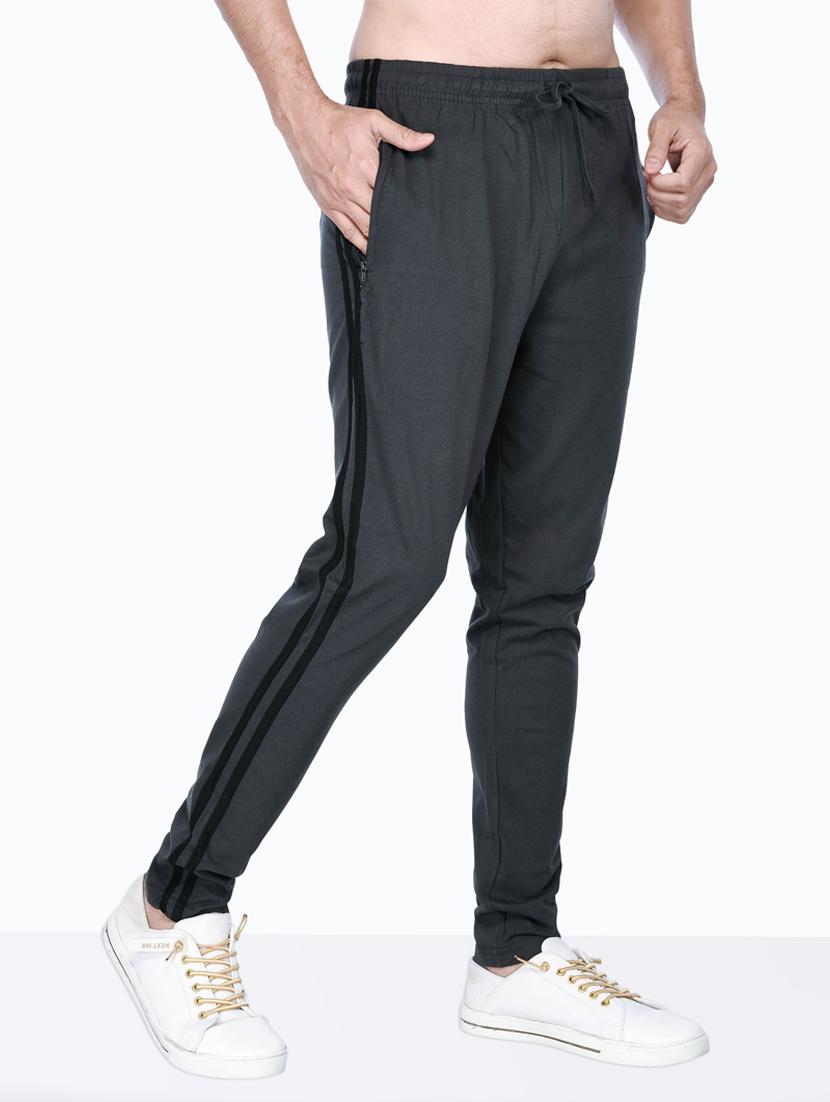 grey solid full length track pant - 18354862 - Standard Image - 2