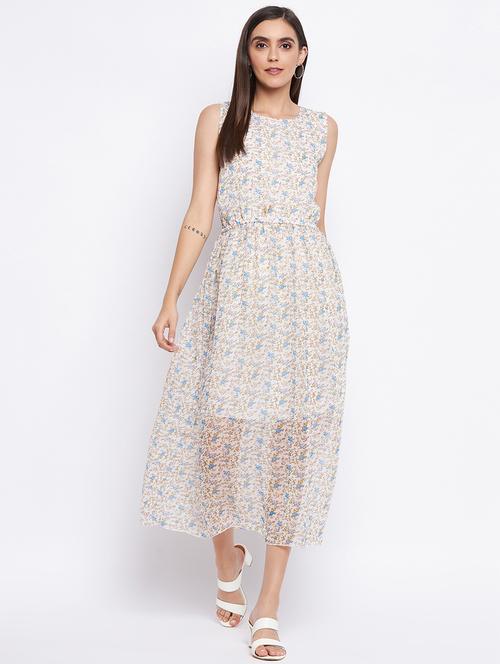 women's fit & flare floral dress - 18354939 - Standard Image - 0