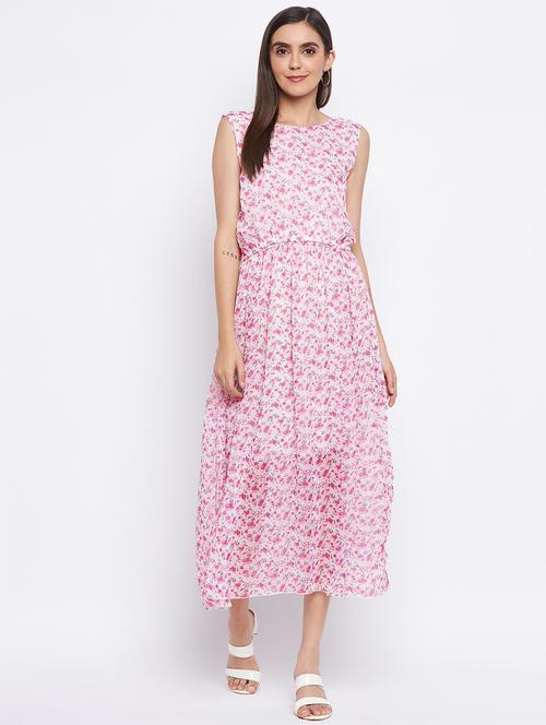 women's fit & flare floral dress - 18354944 - Standard Image - 0