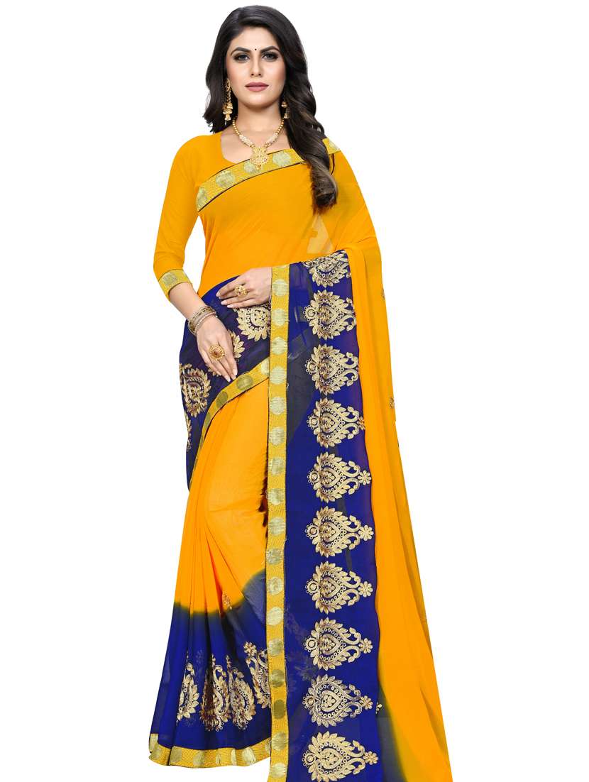 lace detailed embroidered saree  with blouse