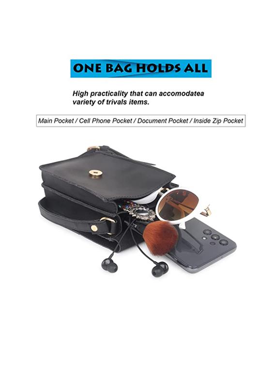 black solid regular sling bag - 18355956 - Standard Image - 2
