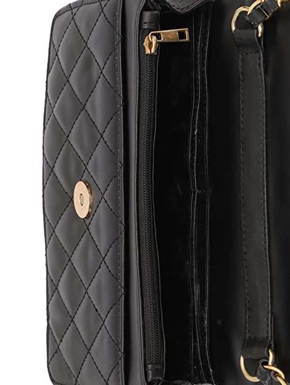 black textured regular sling bag - 18355964 - Standard Image - 2