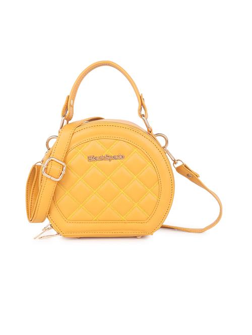 yellow textured regular sling bag - 18355978 - Standard Image - 0
