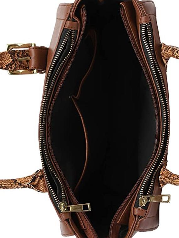 tan animal print regular handbag - 18356013 - Standard Image - 2