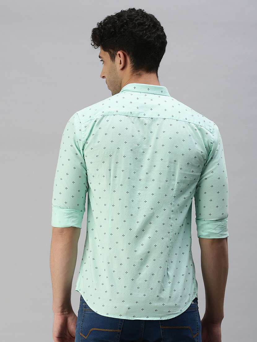 mens micro print casual shirt - 18356066 -  Standard Image - 2