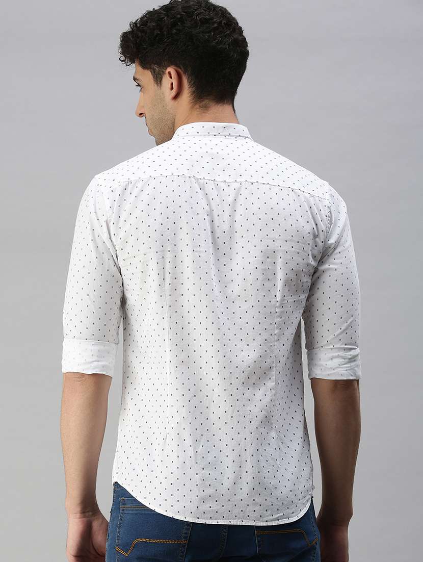 mens micro print casual shirt - 18356070 -  Standard Image - 2