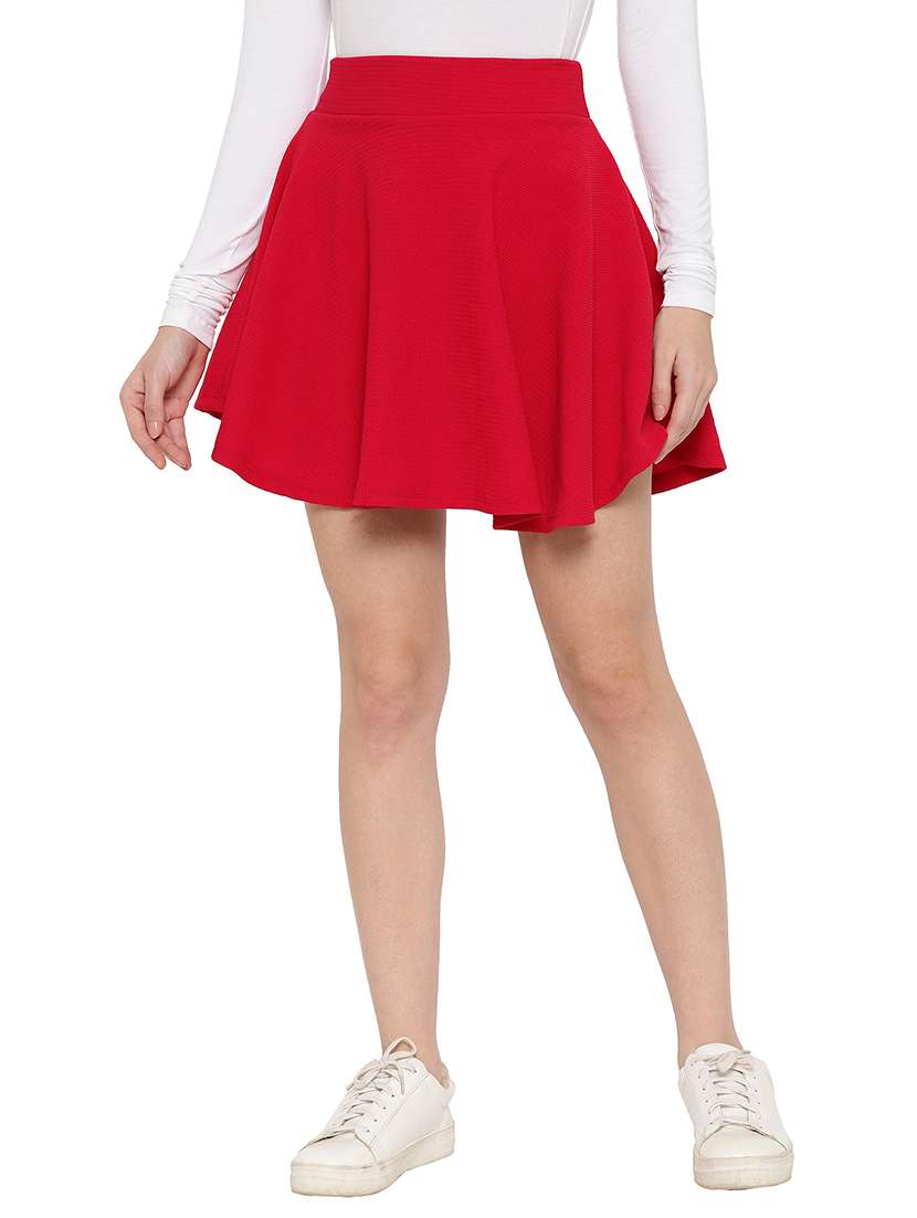 mini solid skater skirt