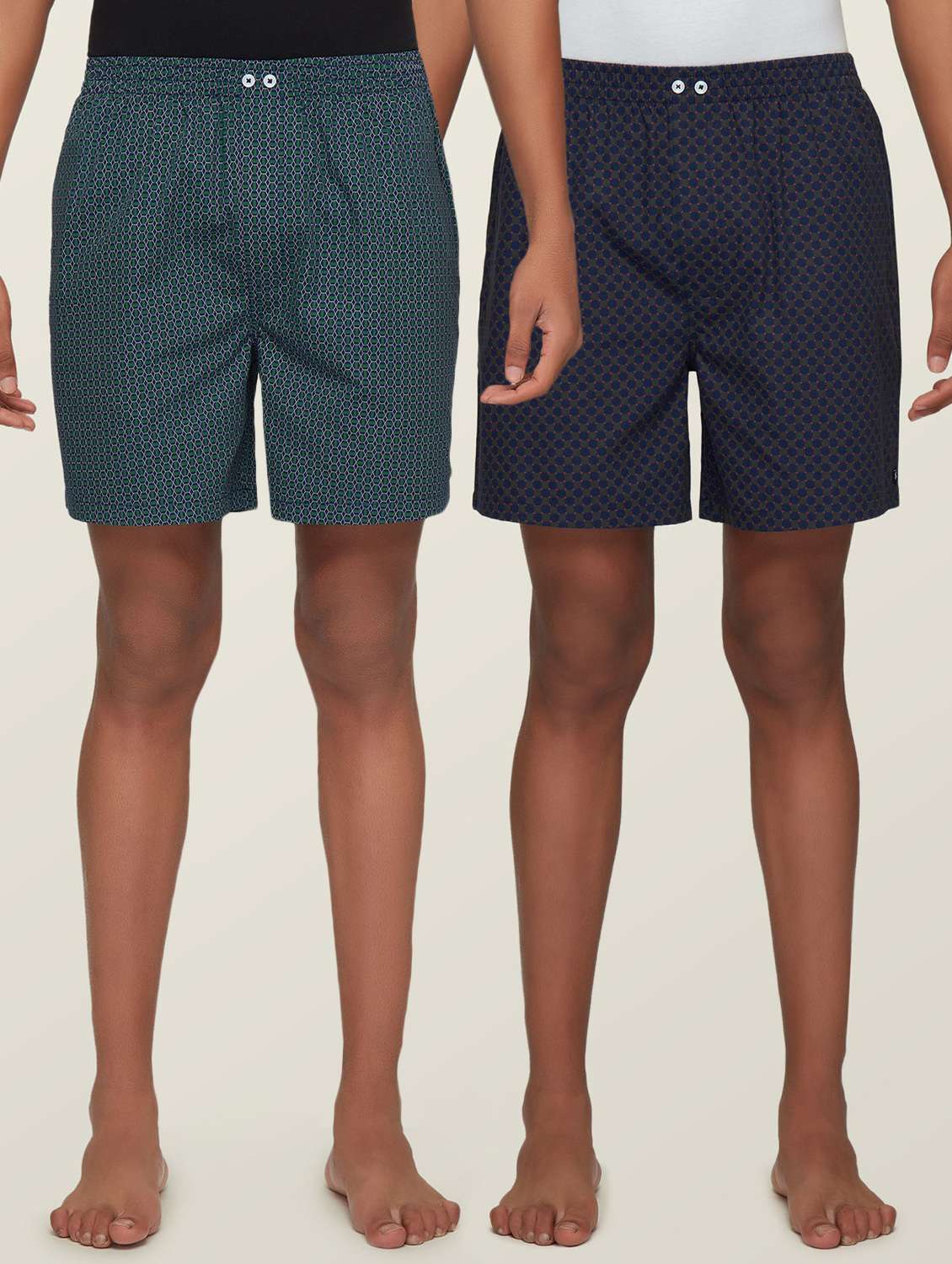 set of 2 printed cotton boxer