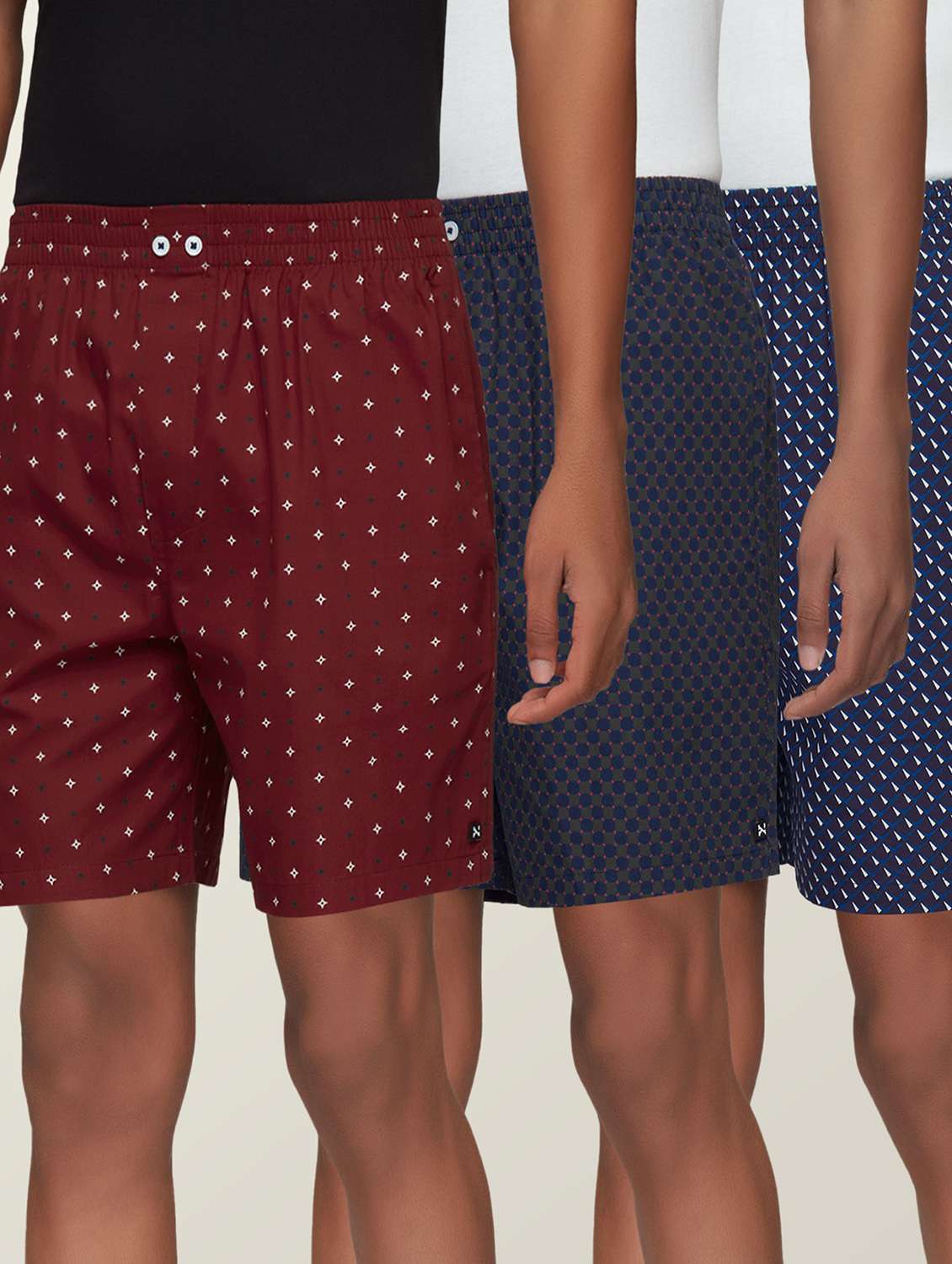 set of 3 printed cotton boxer