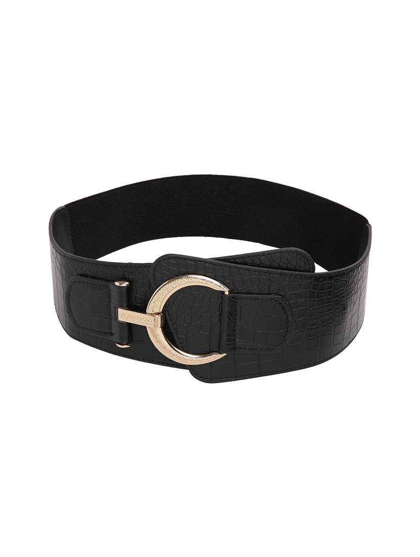 black leatherette belt