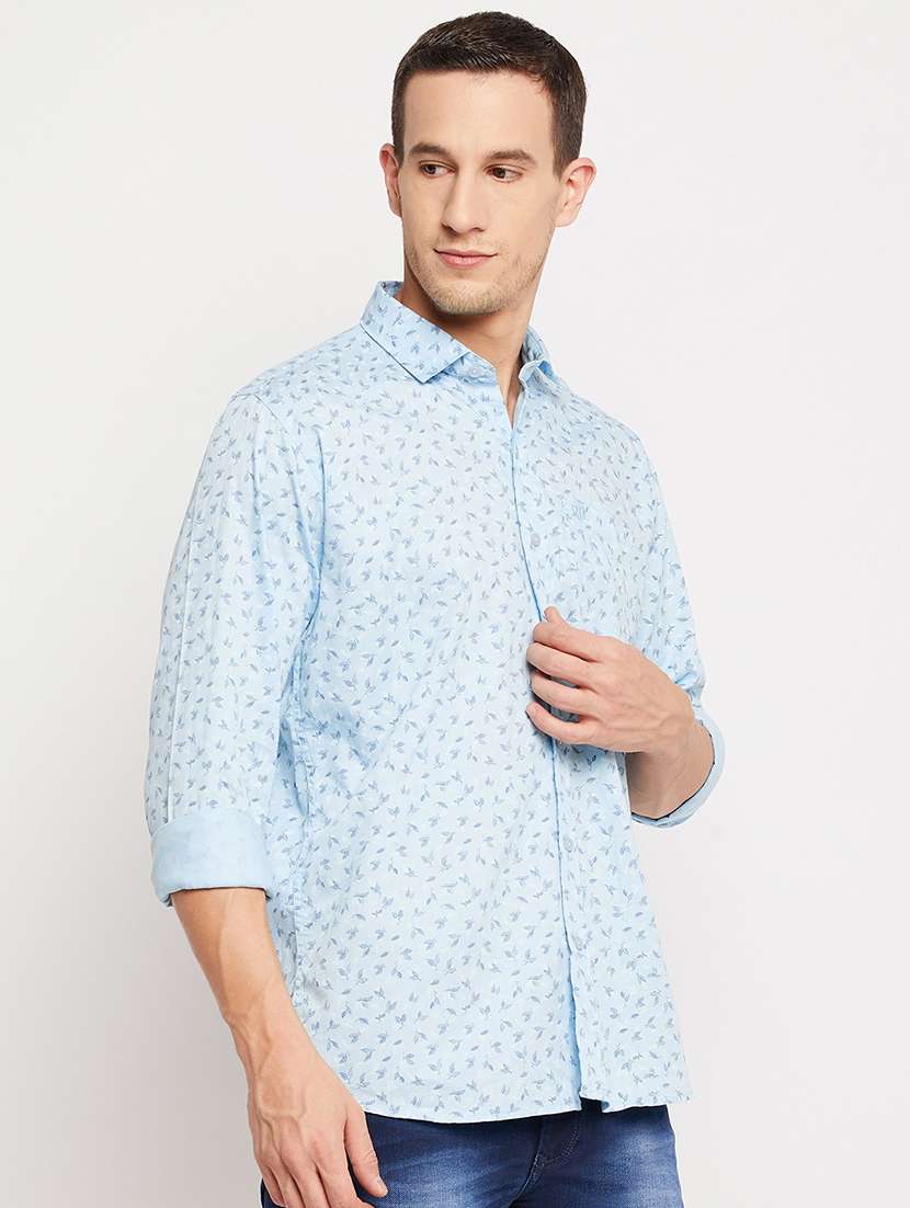 blue printed casual shirt - 18356819 -  Standard Image - 2