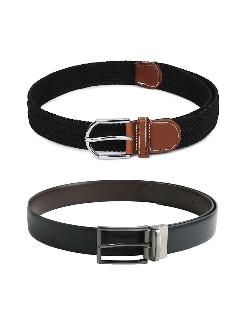 set of 2 leatherette belt 