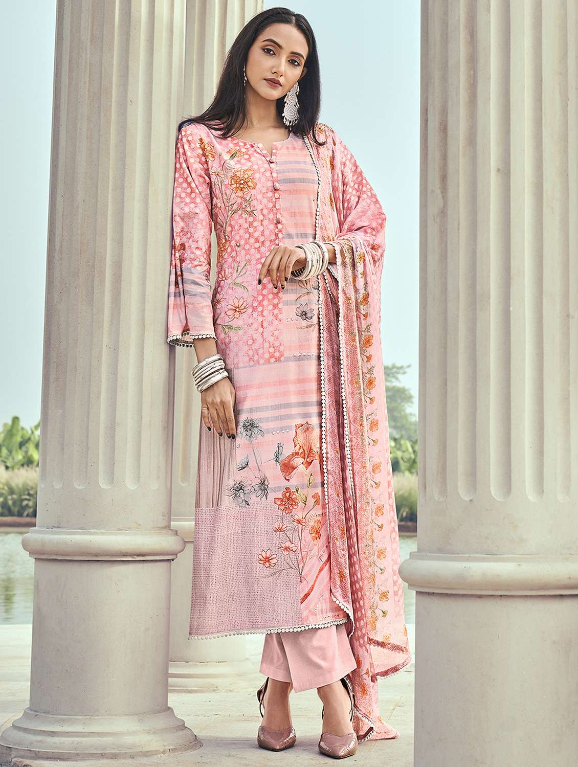 digital print unstitched suit set 
