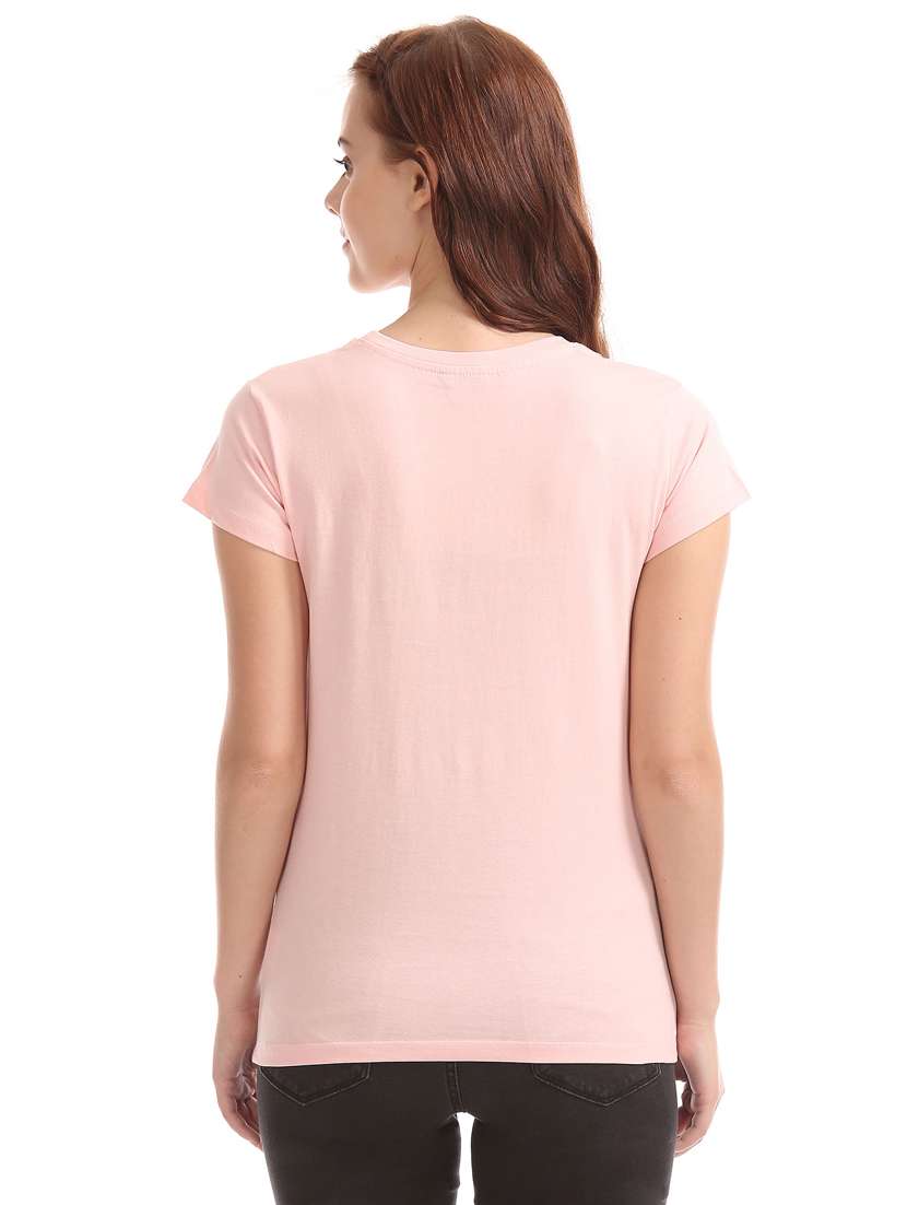 women's front print round neck t-shirt - 18358088 - Standard Image - 2