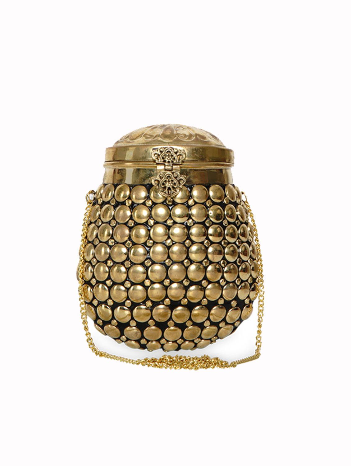gold embellished regular clutch