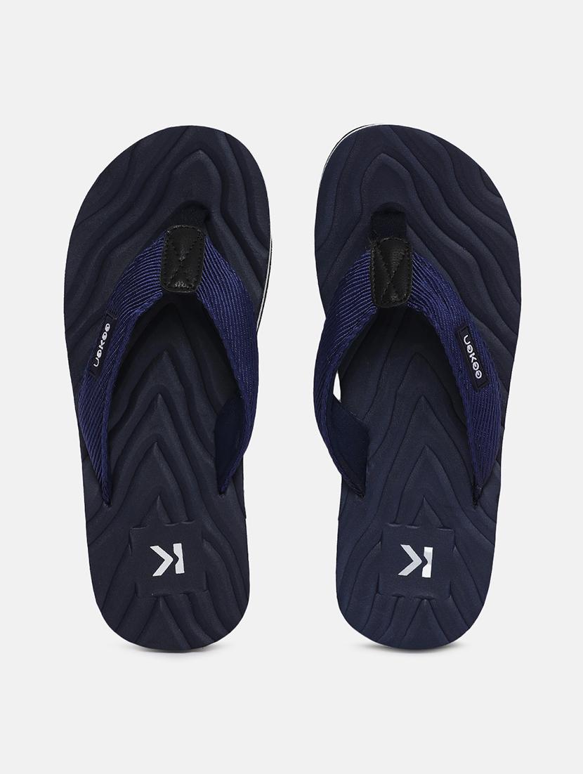 navy rubber slip on flip flops - 18358718 - Standard Image - 2