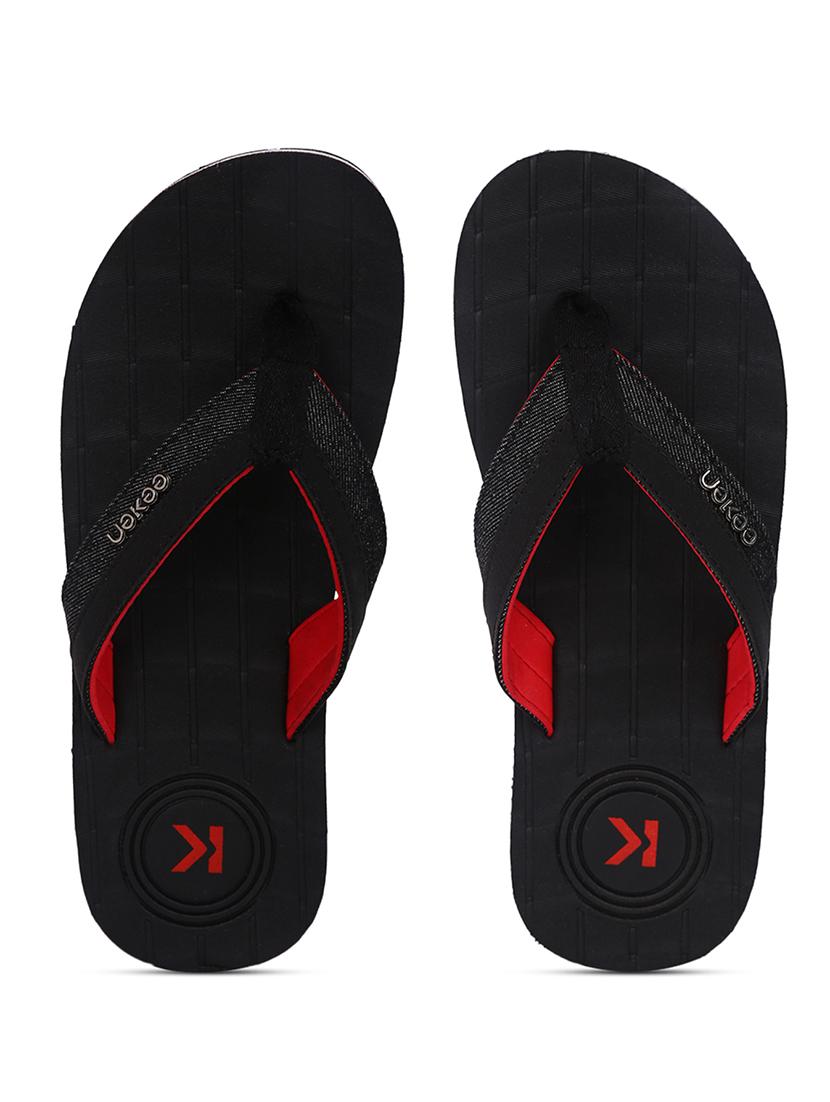 black rubber slip on flip flops - 18358720 - Standard Image - 2