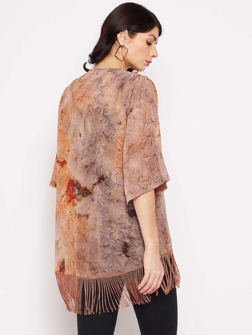 Three Querter Sleeve Tie & Dye Regular Shrug - 18359177 -  Standard Image - 2