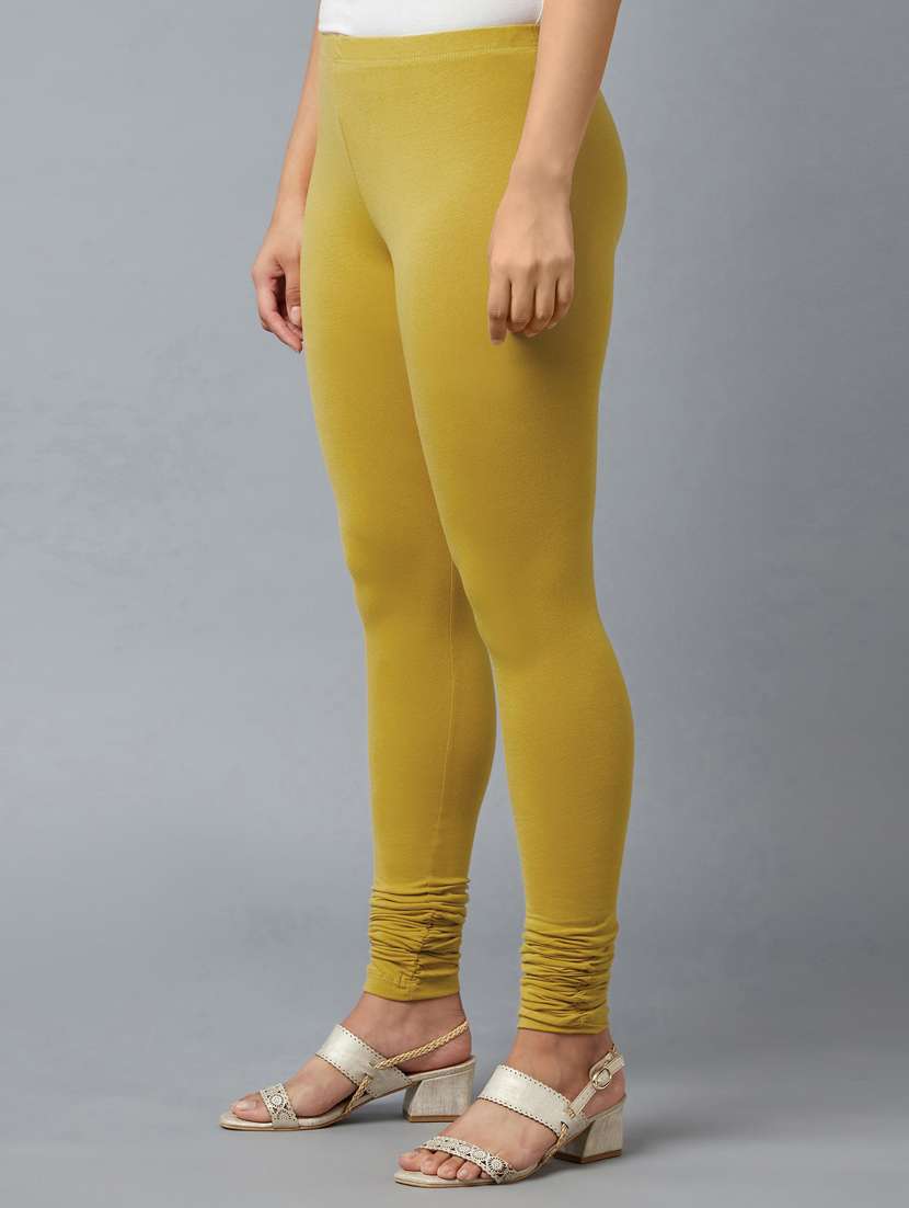 green cotton blend churidar - 18359295 -  Standard Image - 2